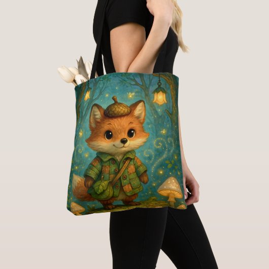 Whimsical Fox Explorer Art Tote Bag (Dichtbij)