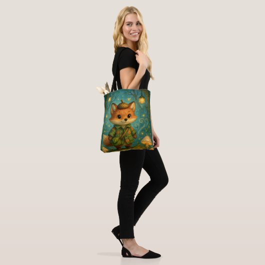 Whimsical Fox Explorer Art Tote Bag (Op model)