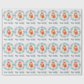 Whimsical Fox in Christmas Wreath Cadeaupapier (Vlak)