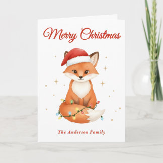 Whimsical Fox Kerstmis Feestdagen Kaart