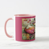 Whimsical Fox on Bicycle Floral Magic Mug (Gauche)