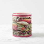 Whimsical Fox on Bicycle Floral Magic Mug Mok (Midden)