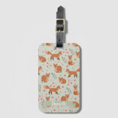 Whimsical Fox Pattern Bagagelabel (Voorkant (verticaal))