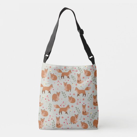 Whimsical Fox Pattern Crossbody Tas (Achterkant)