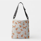 Whimsical Fox Pattern Crossbody Tas (Voorkant)