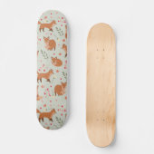 Whimsical Fox Pattern Skateboard (Voorkant)