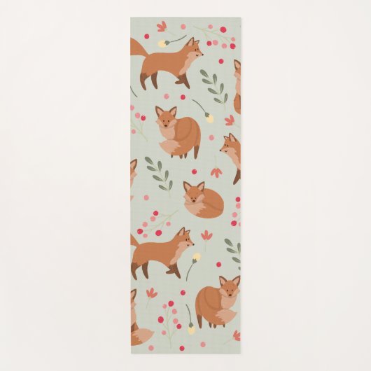 Whimsical Fox Pattern Yogamat (Voorkant)
