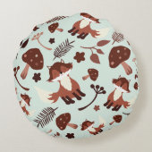 Whimsical Fox Rond Kussen (Achterkant)