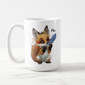 Whimsical Fox with a Feather Koffiemok