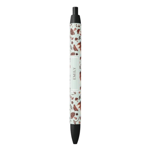 Whimsical Fox zwarte inkt pen (Voorkant Verticaal)