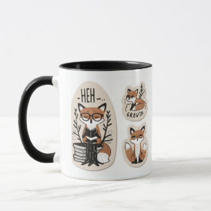 Whimsical Foxes - "Meh Growth" Schattige en speels Mok