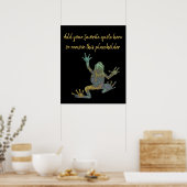 Whimsical Fractal Tree Kikker met Custom Quote Poster (Keuken)