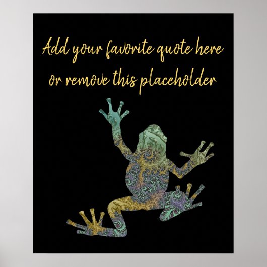 Whimsical Fractal Tree Kikker met Custom Quote Poster (Voorkant)