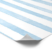 Whimsical Frame Blue Stripes Wedding Welcome Sign Poster (Hoek)