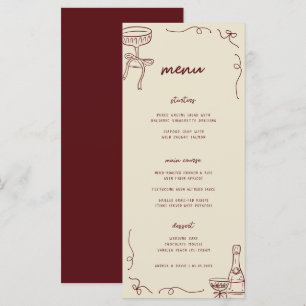 Whimsical Frans Feestelijk Verlovingsfeest of Brui Menu