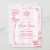 Whimsical French Fun Hand Drawn Bridal Shower Kaart (Voorkant)