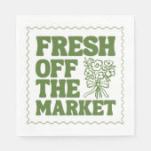 Whimsical Fresh Off de markt Groen Vrijgezellenfee Servet (Voorkant)