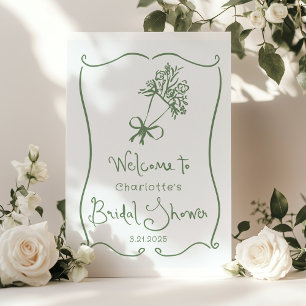 Whimsical Fresh Off the Market Sage groene bruid Poster