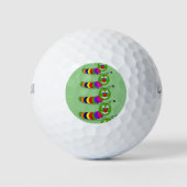Whimsical Friendly Garden Bug Cartoon Cute Funky Golfballen (Voorkant)