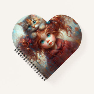 "Whimsical Friendship – hartvormig Notitieboek" Notitieboek