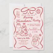 Whimsical Friendsmas Christmas Party Invitation (Devant)