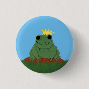 Whimsical Frog Prince met Crown Ronde Button 3,2 Cm
