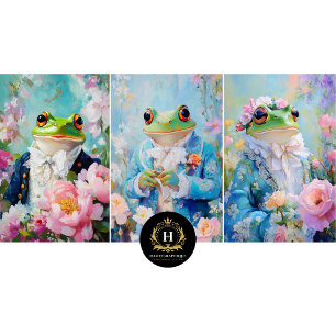Whimsical Frog Prince Verpakking Papieren Bladen Inpakpapier Vel