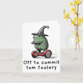 Whimsical Frog Wizard gaat Tom voor gek zetten Kaart (Gele Bloem)