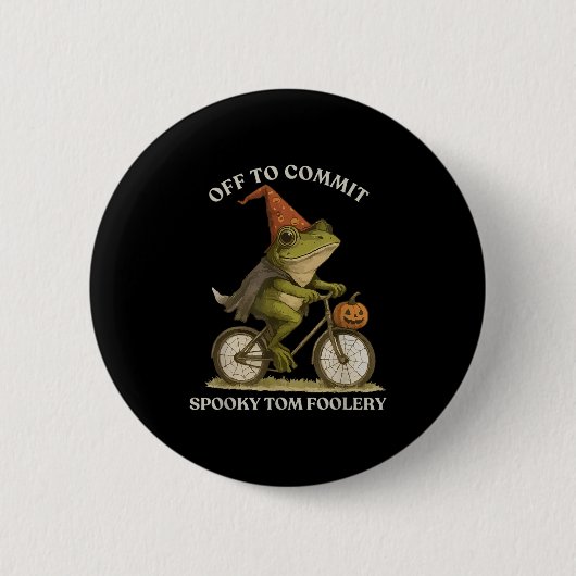 Whimsical Frog Wizard gaat Tom voor gek zetten Ronde Button 5,7 Cm (Voorkant)