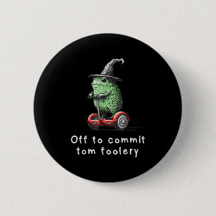 Whimsical Frog Wizard gaat Tom voor gek zetten Ronde Button 5,7 Cm