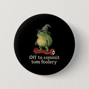 Whimsical Frog Wizard gaat Tom voor gek zetten Ronde Button 5,7 Cm