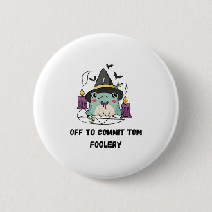 Whimsical Frog Wizard gaat Tom voor gek zetten Ronde Button 5,7 Cm