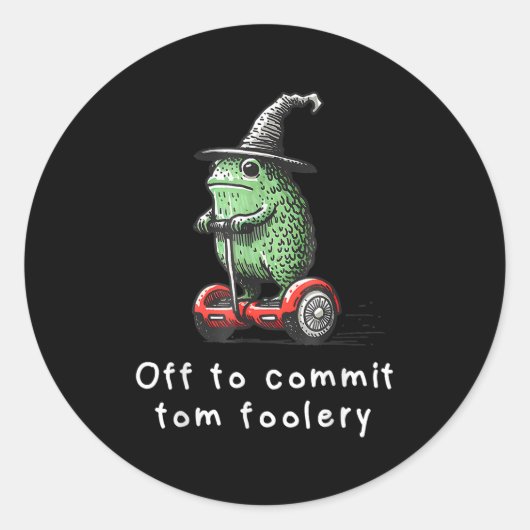 Whimsical Frog Wizard gaat Tom voor gek zetten Ronde Sticker (Voorkant)