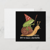 Whimsical Frog Wizard Off to Cause A Kerfuffle Kaart (Voorkant / Achterkant)