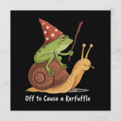 Whimsical Frog Wizard Off to Cause A Kerfuffle Kaart (Voorkant)