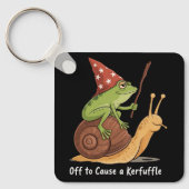 Whimsical Frog Wizard Off to Cause A Kerfuffle  Sleutelhanger (Voorkant)