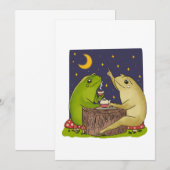 Whimsical Frogs Tea Party At Night Illustration Kaart (Voorkant / Achterkant)