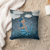 Whimsical Fun Blue en Turquoise Zeemeermin en Zee Kussen (Deken)