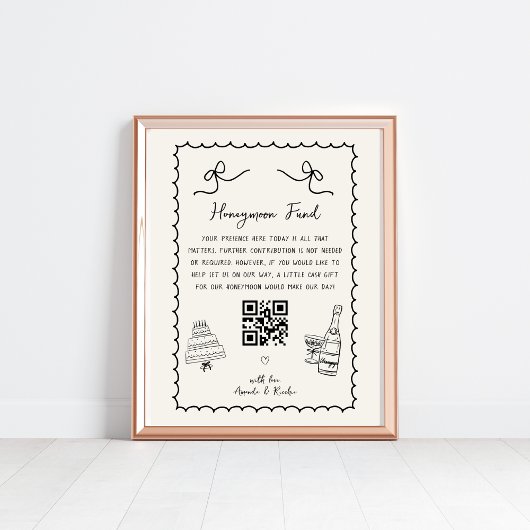 Whimsical Fun Franse bruiloft huwelijksreis fonds Poster