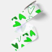 Whimsical Fun Green Heart Pattern Lint (Achterkant)