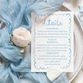 Whimsical Fun Hand Geïllustreerd Dusk Blue Lijst Informatiekaartje