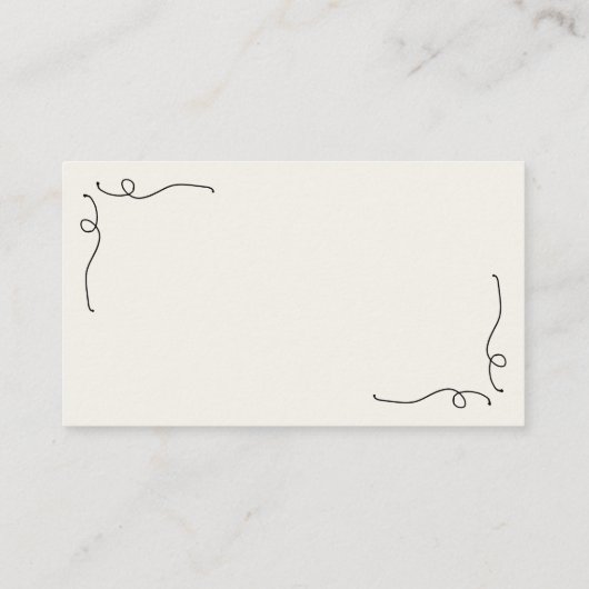 Whimsical Fun Hand getrokken Franse bruiloft platt Plaatskaartje (Achterkant)