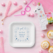 Whimsical Fun Hand Getrokken Nautische Kust Trouwe Papieren Bordje (Feest)