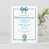 Whimsical Fun Teal Birthday  Kaart (Staand voorkant)
