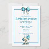 Whimsical Fun Teal Birthday  Kaart (Voorkant)