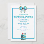 Whimsical Fun Teal Birthday  Kaart (Voorkant)