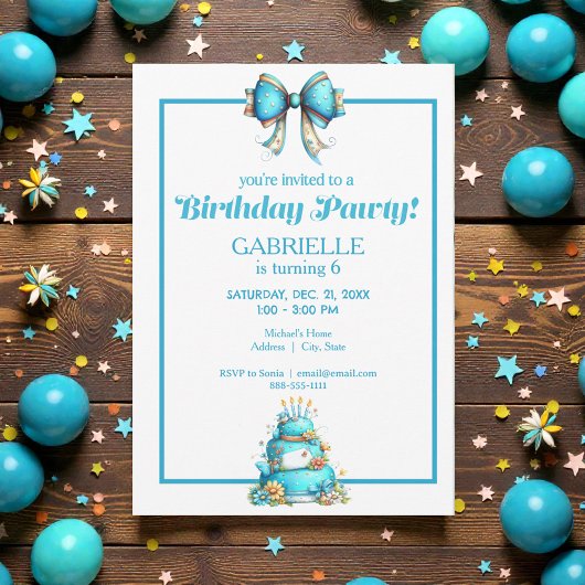 Whimsical Fun Teal Birthday  Kaart