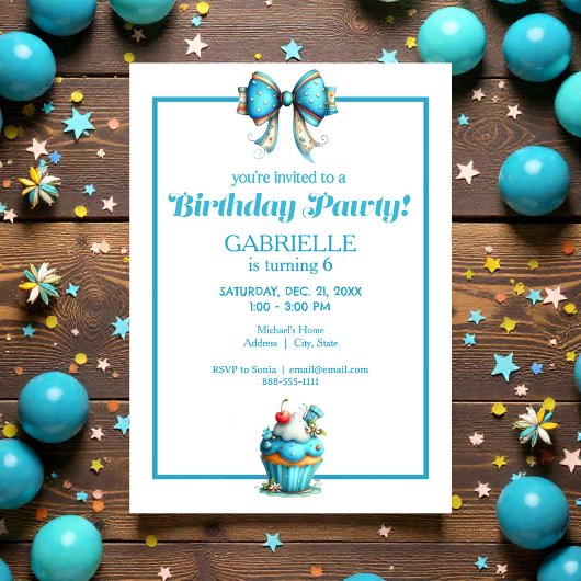 Whimsical Fun Teal Birthday  Kaart