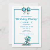 Whimsical Fun Teal Birthday Kaart (Voorkant)