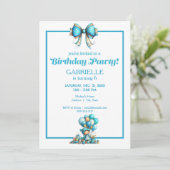 Whimsical Fun Teal Birthday Kaart (Staand voorkant)